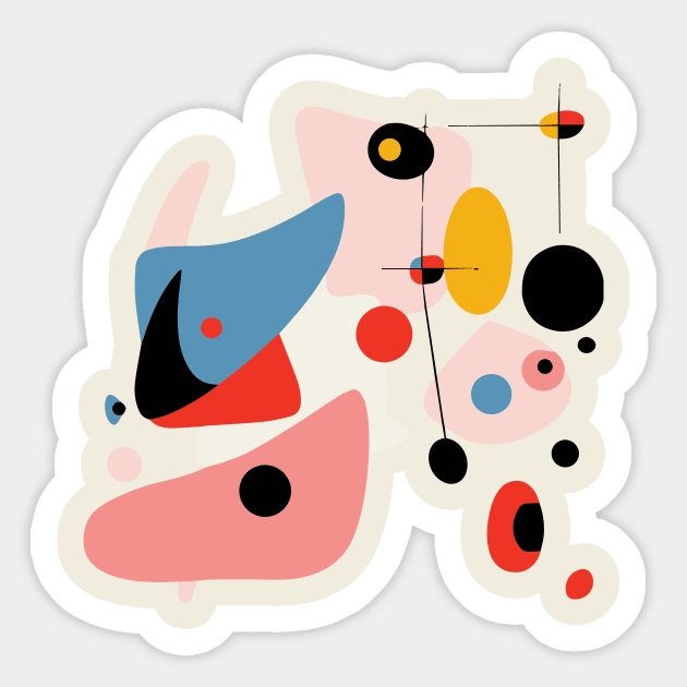 Surreal Shapes (Miro Inspired) Sticker by n23tees